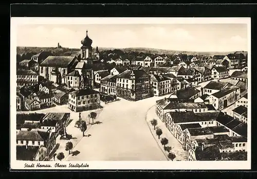 AK Hemau, Oberer Stadtplatz mit Kirche