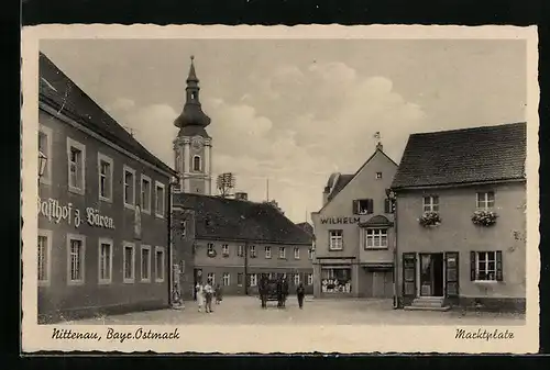 AK Nittenau /Bayr. Ostmark, Gasthof zum Bären am Marktplatz