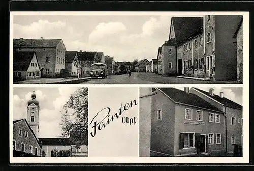 AK Painten /Obpf., Marktansicht, Gemischtwarenhandlung Alois Stangl, Pfarrkirche