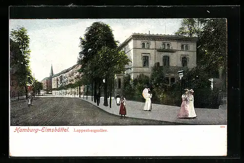 AK Hamburg-Eimsbüttel, Blick in die Strasse Lappenbergsallee