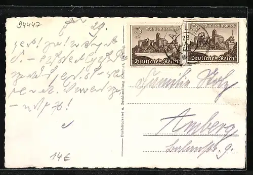 AK Plattling, Strassenpartie an der Mädchenschule