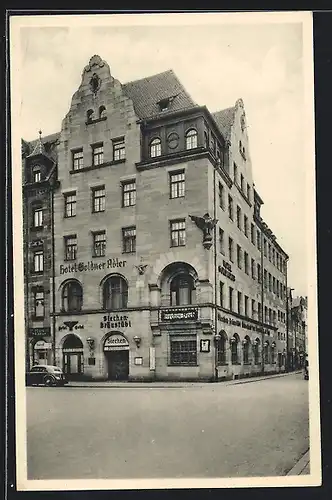 AK Nürnberg, Hotel und Gaststätten Goldner Adler am Hallplatz 21