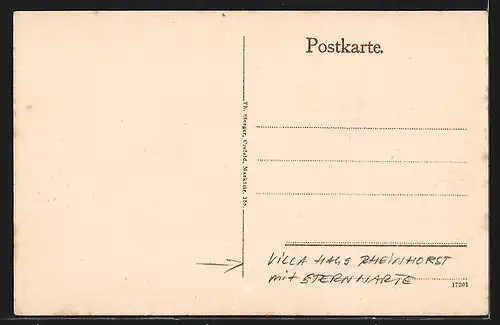 AK Uerdingen a. Rh., Villa Haus Rheinhorst, Frontansicht mit Sternwarte und kleiner Gruppe