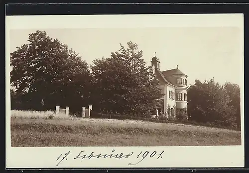 Foto-AK Leoni, Villa Krüzner, Hangweg 9, mit Eingangstor