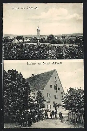 AK Laibstadt / Heideck, Gasthaus von Joseph Wohlmuth, Ortspartie mit Kirche