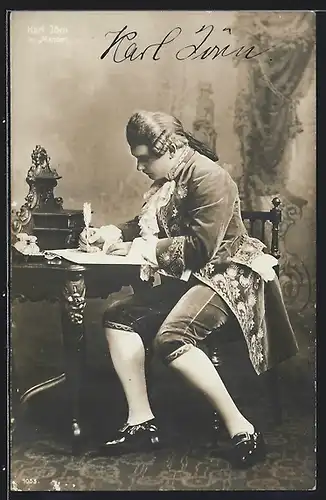 AK Opernsänger Karl Jörn in Manon, Autograph