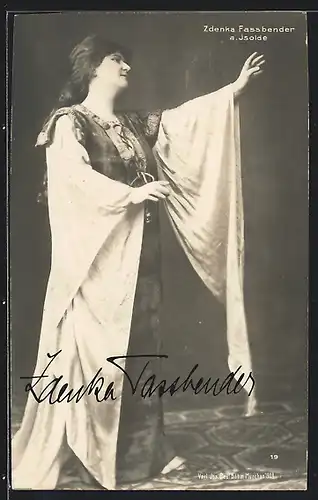 AK Opernsängerin Zdenka Fassbender a. Isolde, Autograph