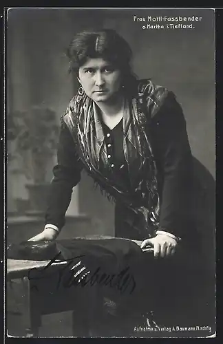 AK Opernsängerin Zdenka Fassbender mit Autograph a. Martha i. Tiefland