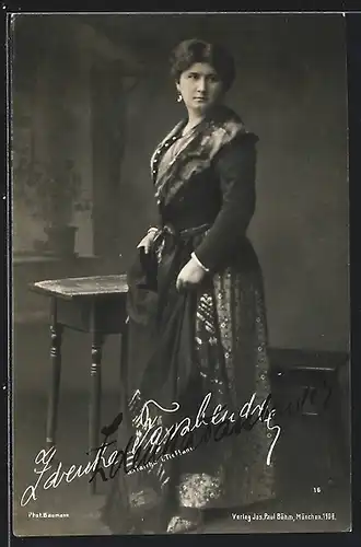 AK Opernsängerin Zdenka Fassbender mit Autograph a. Martha i. Tiefland