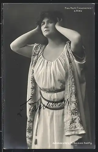 AK Opernsängerin Zdenka Fassbender a. Dido, Autograph
