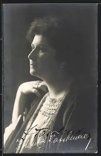 AK Opernsängerin Zdenka Fassbender in Profilansicht mit Autograph