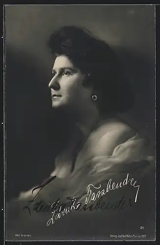 AK Opernsängerin Zdenka Fassbender mit Autograph