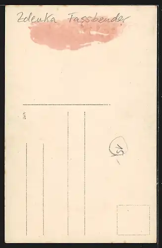 AK Opernsängerin Zdenka Fassbender mit Autograph