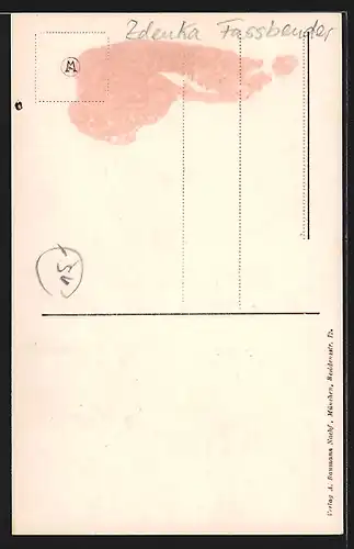 AK Opernsängerin Zdenka Fassbender a. Dido, Autograph