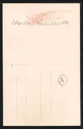 AK Opernsängerin Zdenka Fassbender mit Autograph