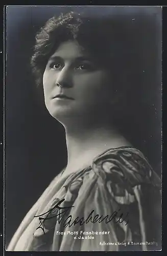 AK Opernsängerin Zdenka Fassbender mit Autograph a. Isolde