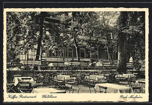 AK Bad Nauheim, Kaffee Restaurant Waldhaus K. Gross, Gartenansicht