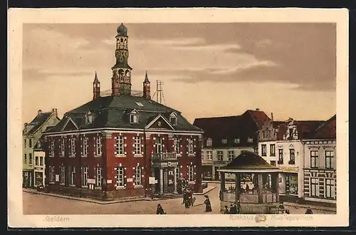 AK Geldern, Rathaus mit Musikpavillon