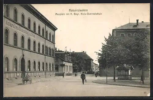 AK Kaiserslautern, Maxplatz mit K. Bayr. Kreis-Oberrealschule