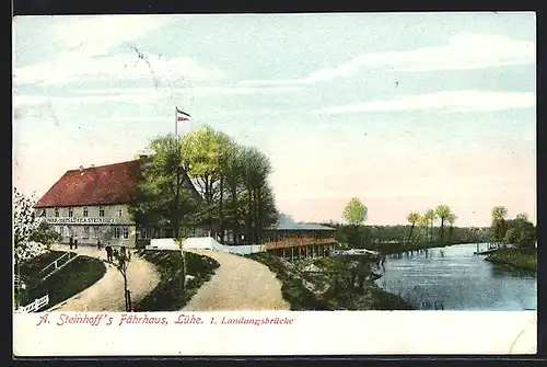 AK Lühe, A. Steinhoff`s Fährhaus und Landungsbrücke