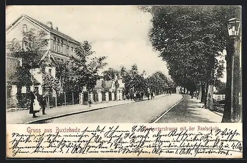 AK Buxtehude, Harburgerstrasse mit der Realschule