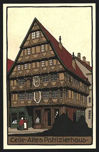 Steindruck-AK Celle, Altes Patrizierhaus