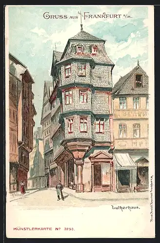 Lithographie Alt-Frankfurt, Das Lutherhaus