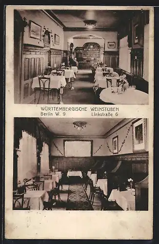 AK Berlin-Tiergarten, Linkstrasse 6, Württembergische Weinstuben, Inh.: P. Henschen