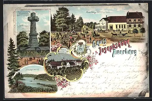 Lithographie Stolberg / Harz, Frankenteich, Gast- und Logirhaus Josephshöhe