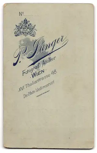 Fotografie P. Jünger, Wien, Thaliastr. 48, Bürgerlicher Herr mit Schnauzbart