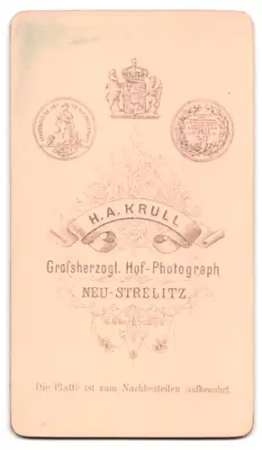Fotografie H. A. Krull, Neu-Strelitz, Hübsche junge Frau mit geflochtener Frisur und Ohrringen
