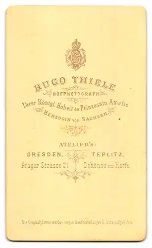 2 Fotografie Hugo Thiele, Dresden, Hans von Hopffgarten in Uniform und seine Frau Therese von Hopfgarten, Thüringer Adel