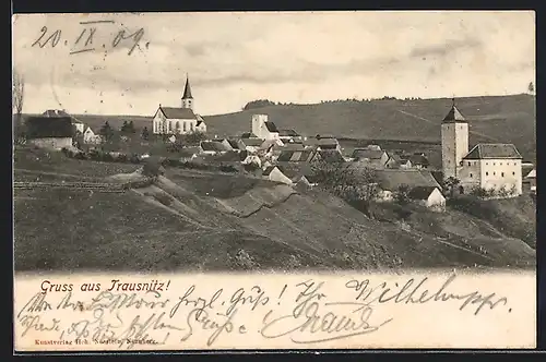 AK Trausnitz, Ortsansicht mit Kirche