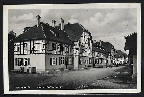 AK Grafenwöhr, Mannschaftsbaracke, Aussenansicht