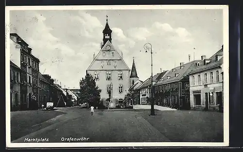 AK Grafenwöhr, Motiv vom Marktplatz