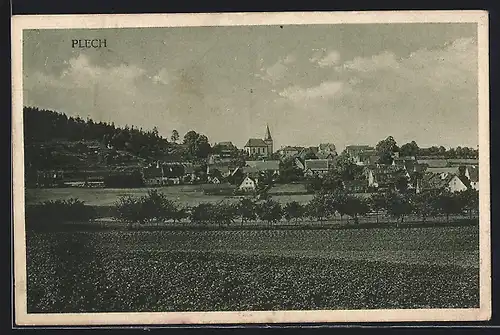 AK Plech, Teilansicht mit Kirche