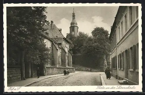 AK Hof a. S., Partie an der Lorenzkirche