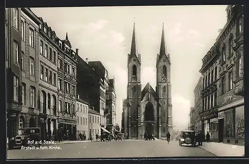 AK Hof, Altstadt und Kath. Kirche