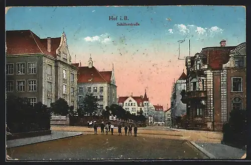 AK Hof i. B., Partie in der Schillerstrasse