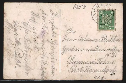 AK Hof i. B., Partie in der Schillerstrasse