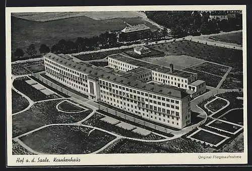 AK Hof a. d. Saale, Krankenhaus, Fliegeraufnahme