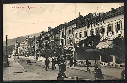 AK Rüdesheim am Rhein, Hotel Rheinstein in der Rheinstrasse