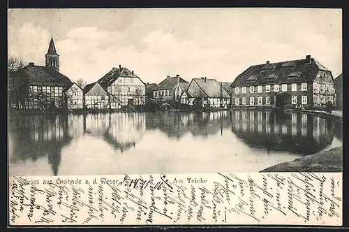 AK Grohnde a. d. Weser, Am Teiche mit Kirche