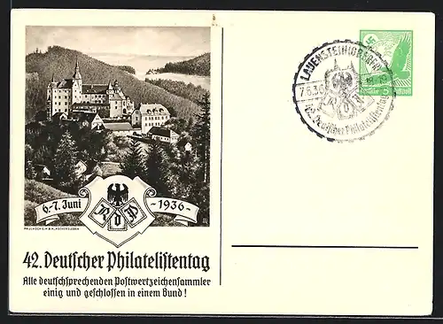 AK 42. Deutscher Philatelistentag am 6.-7. Juni 1936, Ganzsache