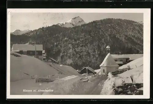 AK Berwang, Rinnen im Schnee mit Abendspitze