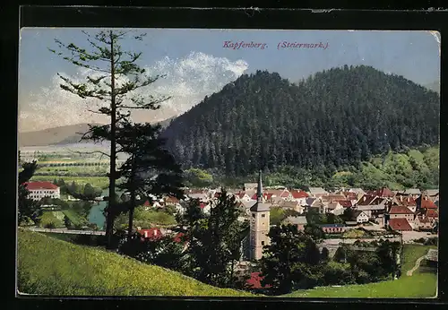 AK Kapfenberg /Steiermark, Totalansicht mit Kirche