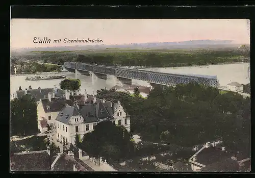 AK Tulln, Blick auf die Eisenbahnbrücke