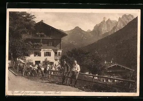 AK Ebbs, Pfandlhof mit wildem Kaiser