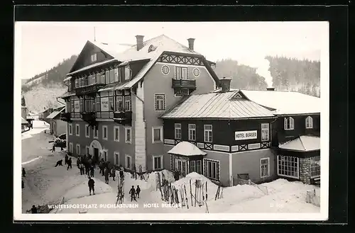 AK Puchenstuben, Wintersportplatz, Hotel Burger