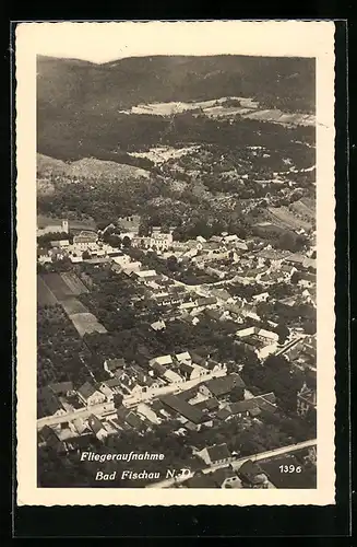 AK Bad Fischau, Fliegeraufnahme des Ortes